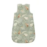 Sleepee NewBorn újszülött hálózsák 0-4 hó, bélelt pamut, zöld leveles (Bohemian Green) mintával (2.5 TOG)