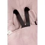 Sleepee autósülésbe való nyári muszlin babatakaró-pólya rózsaszín (Pink) színben, hordozóba illeszthető kivitel biztonsági öv nyílásokkal