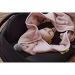 Sleepee autósülésbe való nyári muszlin babatakaró-pólya rózsaszín (Pink) színben, hordozóba illeszthető kivitel biztonsági öv nyílásokkal