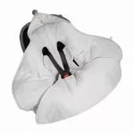 Sleepee autósülésbe való nyári muszlin babatakaró-pólya szürke színben, hordozóba illeszthető kivitel biztonsági öv nyílásokkal a baba kényelmes utazásához