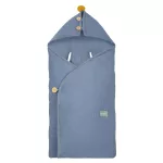 Sleepee nyári muszlin babatakaró-pólya autósülésbe petrol kék színben, légáteresztő hordozóba illeszthető kivitel biztonsági öv nyílásokkal