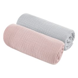 Sleepee puha pamut muszlin baba textil pelenka 2 pack / Grey-rose