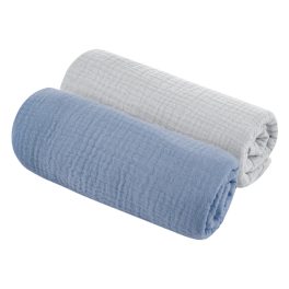 Sleepee puha pamut muszlin baba textil pelenka 2 pack / Grey-petrol