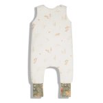 Sleepee kifordítható téli tipegő hálózsák 6-12 hó (XS), pamut borítás, zöld és krém virágos minta (2.5 TOG)