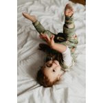 Sleepee kifordítható téli tipegő hálózsák 6-12 hó (XS), pamut borítás, zöld és krém virágos minta (2.5 TOG)