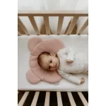 Sleepee muszlin Teddy babapárna rose (rózsaszín) színben, maci formájú puha és légáteresztő pamut babapárna
