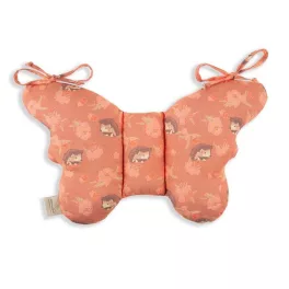 Sleepee Butterfly anti-shock pillangó babapárna Amaranth (narancssárga, állatkás) mintával, rázkódás elleni fejtámasztó babapárna babakocsiba és autósülésbe