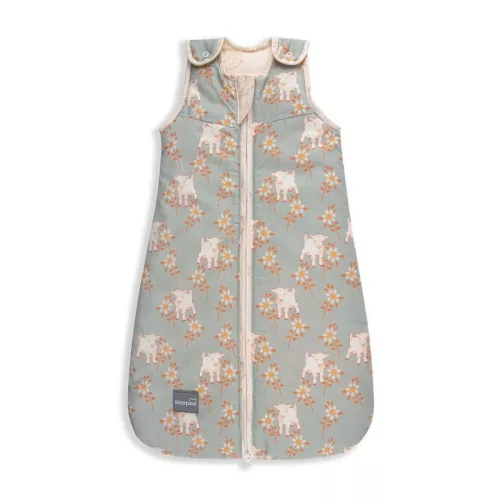 Sleepee NewBorn újszülött hálózsák 0-4 hó, bélelt pamut, kék bárányos (Sky Blue) minta (2.5 TOG)