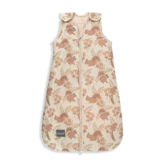 Sleepee NewBorn újszülött hálózsák 0-4 hó, bélelt pamut, bézs állatkás (Vintage Animals Almond) minta (2.5 TOG)