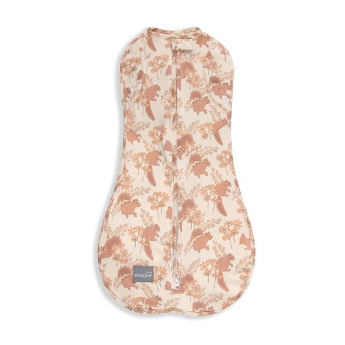 Sleepee Second Step pamut baba pólya újszülötteknek / Vintage Animals Almond