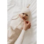 Sleepee Second Step baba pólya, puha pamut anyagból, krém színű állatkás (Animals Almond) mintával (0.5 TOG)