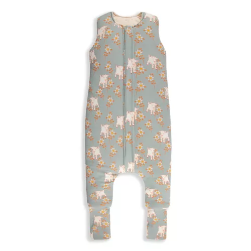 Sleepee kifordítható téli tipegő baba hálózsák 1-2 év (S), pamut borítás, kék bárányos Vintage Animals és bézs Cream minta (2.5 TOG)