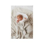 Sleepee újszülött baba pólya, gofri szövésű waffle pamut anyagból, bézs homok (Sand) színben