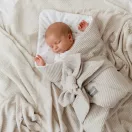 Sleepee újszülött baba pólya, gofri szövésű waffle pamut anyagból, szürke (Grey) színben