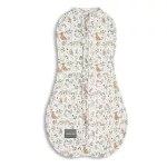 Sleepee First Step újszülött baba pólya, puha pamut anyagból, bézs erdei állatkás (Ivory Forest) mintával (0.5 TOG)