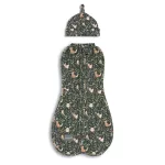 Sleepee First Step újszülött baba pólya, puha pamut anyagból, zöld erdei állatkás (Green Forest) mintával (0.5 TOG)