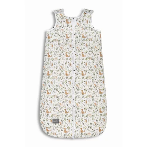 Sleepee Grow Up állítható baba hálózsák 0-24 hó, bélelt pamut, bézs erdei állatkás (Ivory Forest) minta (2.5 TOG)