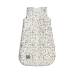 Sleepee NewBorn újszülött hálózsák 0-4 hó, bélelt pamut, bézs erdei állatkás (Ivory Forest) minta (2.5 TOG)