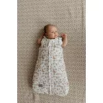 Sleepee NewBorn újszülött hálózsák 0-4 hó, bélelt pamut, bézs erdei állatkás (Ivory Forest) minta (2.5 TOG)
