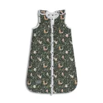 Sleepee NewBorn újszülött baba hálózsák 0-4 hó, bélelt pamut, sötétzöld erdei (Green Forest) minta (2.5 TOG)