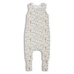 Sleepee kifordítható téli tipegő gyermek hálózsák 3-4 év (M), pamut borítás, bézs erdei Ivory Forest és pöttyös minta (2.5 TOG)