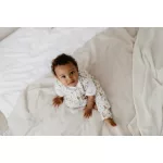 Sleepee kifordítható téli tipegő baba hálózsák 1-2 év (S), pamut borítás, bézs erdei Ivory Forest és pöttyös minta (2.5 TOG)