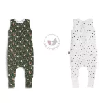 Sleepee kifordítható téli tipegő baba hálózsák 1-2 év (S), pamut borítás, sötétzöld Green Forest és pöttyös minta (2.5 TOG)