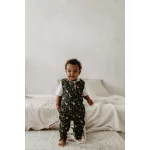 Sleepee kifordítható téli tipegő baba hálózsák 1-2 év (S), pamut borítás, sötétzöld Green Forest és pöttyös minta (2.5 TOG)