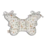 Sleepee Butterfly anti-shock pillangó babapárna Ivory Forest (bézs, erdei mintás) grafikával, rázkódás elleni fejtámasztó babapárna babakocsiba és autósülésbe