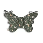 Sleepee Butterfly anti-shock pillangó babapárna Green Forest (zöld, erdei mintás) grafikával, rázkódás elleni fejtámasztó babapárna babakocsiba és autósülésbe