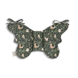Sleepee Butterfly anti-shock pillangó babapárna Green Forest (zöld, erdei mintás) grafikával, rázkódás elleni fejtámasztó babapárna babakocsiba és autósülésbe