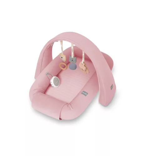 Sleepee 4 az 1-ben moduláris újszülött babafészek rózsaszín (Pink) színben, variálható és elemekre szedhető kialakítással a biztonságos alváshoz