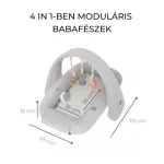 Sleepee 4 az 1-ben moduláris újszülött babafészek rózsaszín (Pink) színben, variálható és elemekre szedhető kialakítással a biztonságos alváshoz