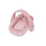 Sleepee 3 az 1-ben moduláris újszülött babafészek rózsaszín (Pink) színben, csatlakoztatható fejlesztő játékokkal a baba készségeinek fejlesztéséért