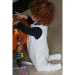 Sleepee kifordítható téli tipegő baba hálózsák 1-2 év (S), pamut borítás, fehér és fekete pöttyös minta (2.5 TOG)