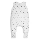 Sleepee téli tipegő baba hálózsák 6-12 hó (XS), pamut borítás, fehér és szürke pöttyös Black Dots minta (2.5 TOG)