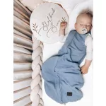 Sleepee kifordítható muszlin baba hálózsák 4-24 hó (M méret), beige homok szín, fehér szívecskés mintával (1.0 TOG)