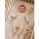 Sleepee pamut tipegő hálózsák lábbal 6-12 hó (XS méret), bézs, leveles mintával (2.5 TOG)