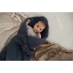 Sleepee újszülött baba pólya, légáteresztő pamut muszlin anyagból, fehér színű, barnás, levél mintával