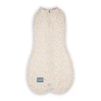 Sleepee First Step újszülött baba pólya, puha pamut anyagból, Blossom, színes virágmintával (0.5 TOG)