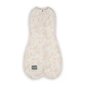 Sleepee First Step újszülött baba pólya, puha pamut anyagból, bézs leveles (Bamboo) mintával (0.5 TOG)