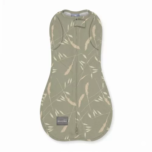 Sleepee Second Step baba pólya, puha pamut anyagból, zöld leveles (Meadow) mintával (0.5 TOG)