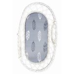 Sleepee puha pamut lepedő szett 2 db mózeskosárhoz babáknak / Squirrel-feather