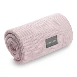 Sleepee Bamboo Touch vastag kötött bambusz babatakaró rózsaszín (Pink) színben, extra puha és meleg hőszabályozó takaró újszülötteknek