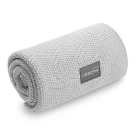 Sleepee Bamboo Touch vastag kötött bambusz babatakaró szürke (Grey) színben, extra puha és meleg hőszabályozó takaró újszülötteknek