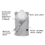 Sleepee Royal Baby újszülött pamut pólya, bársonyos anyagú, szürke (Grey) színben