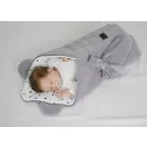 Sleepee Royal Baby újszülött pamut pólya, bársonyos anyagú, szürke (Grey) színben