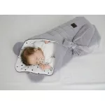 Sleepee Royal Baby újszülött pamut pólya, bársonyos anyagú, szürke (Grey) színben