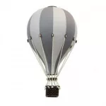 Sleepee M méretű hőlégballon babaszoba dekoráció dark grey (sötétszürke) színben, kézzel készült függő gyerekszoba dísz és elegáns babaváró ajándék